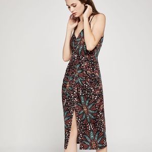 BCBGeneration Black/Multi Surplice Midi w/ Pockets